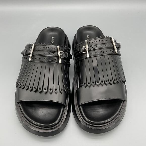 NEW Alexander McQueen Women’s Sunny Slide Sandals Black Size 9.5 - Picture 3 of 11